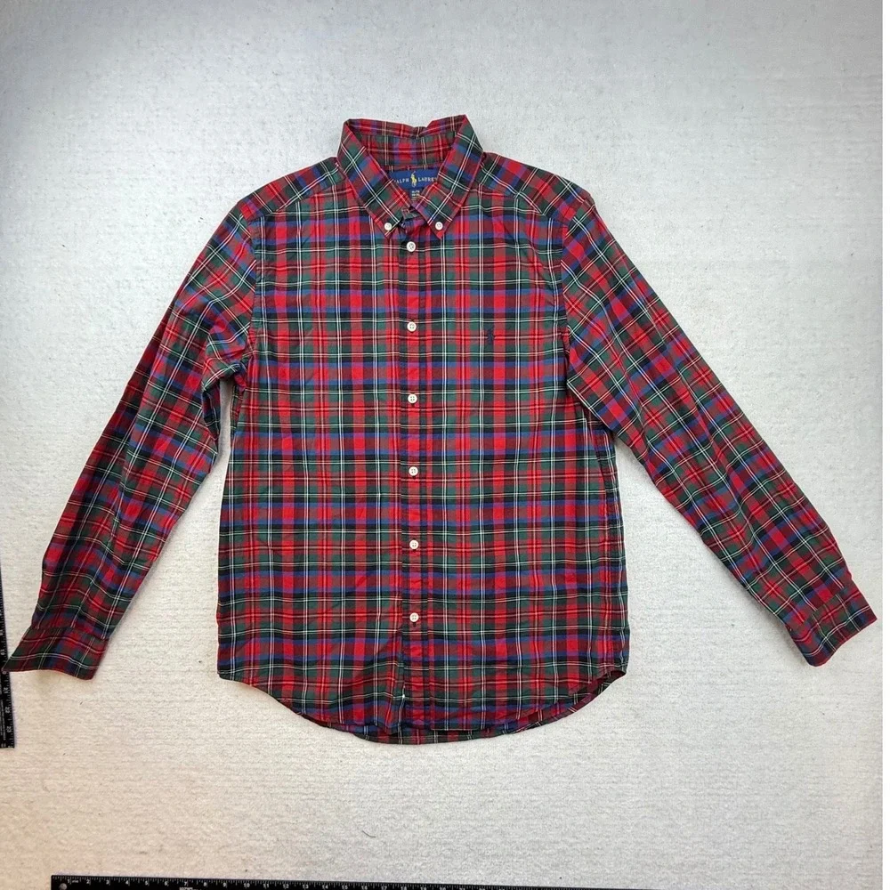 Ralph Lauren Kids Plaid Button Down Shirt‎ Long Sleeve XL 18-20 preppy academic